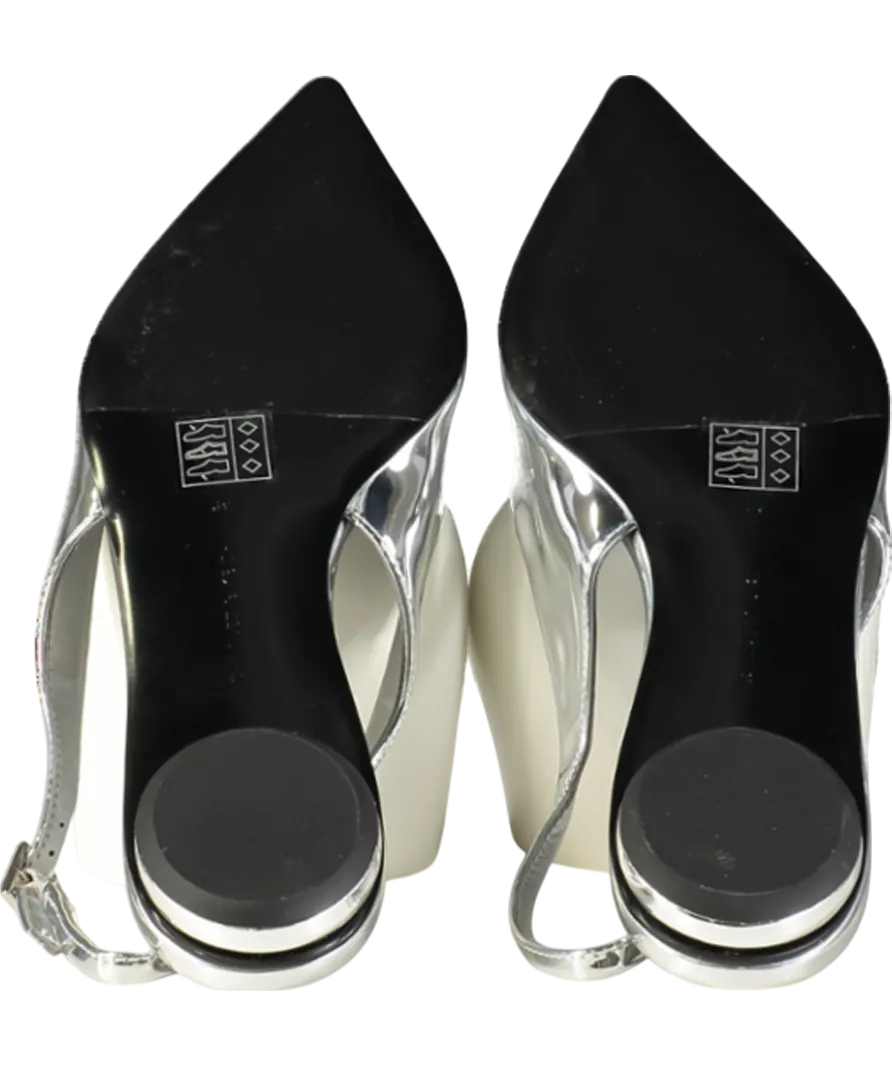Charles & Keith Metallic Pointed Toe Slingback Flats UK 6 EU 39 👠