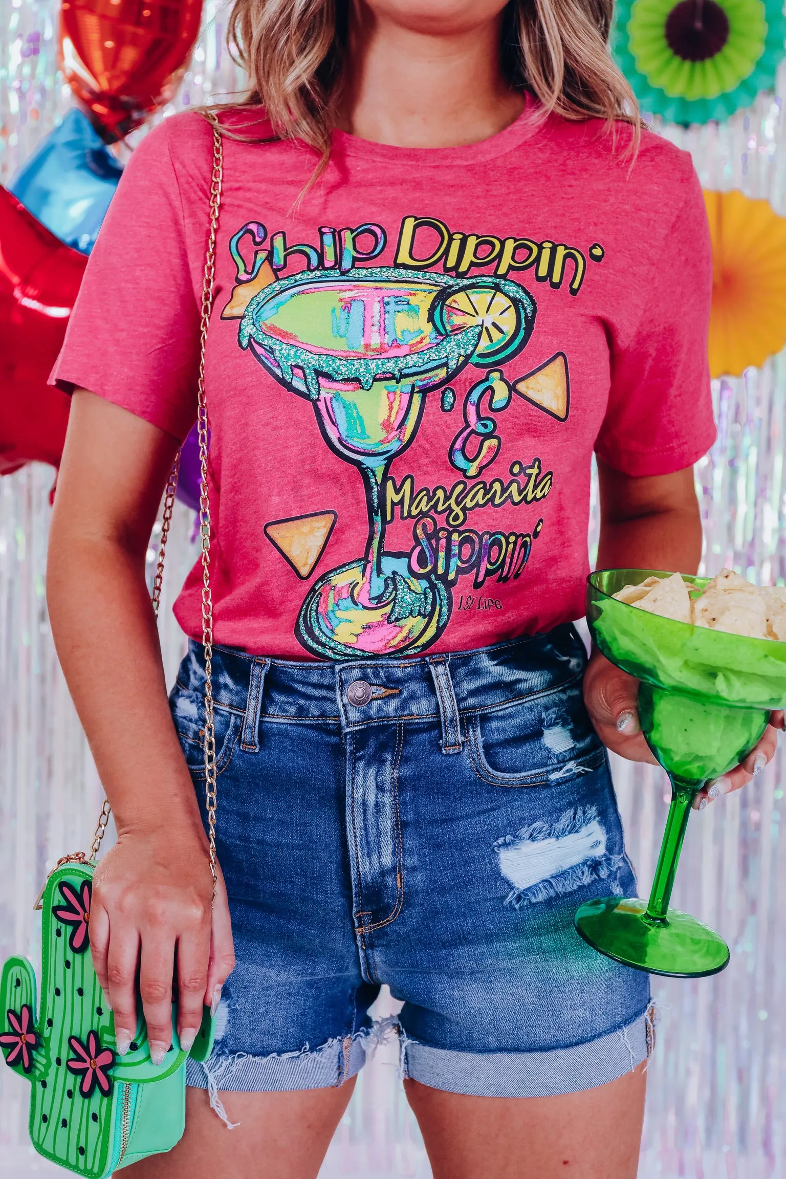 Chip Dippin' Graphic Tee -  Berry
