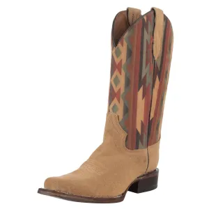 Circle G by Corral Ladies Straw Embroidery Square Toe Western Boots L5726