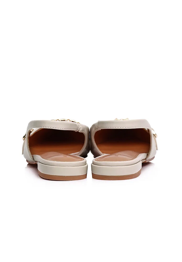 Clara Pointed Toe Ballerina & Flats (Beige)