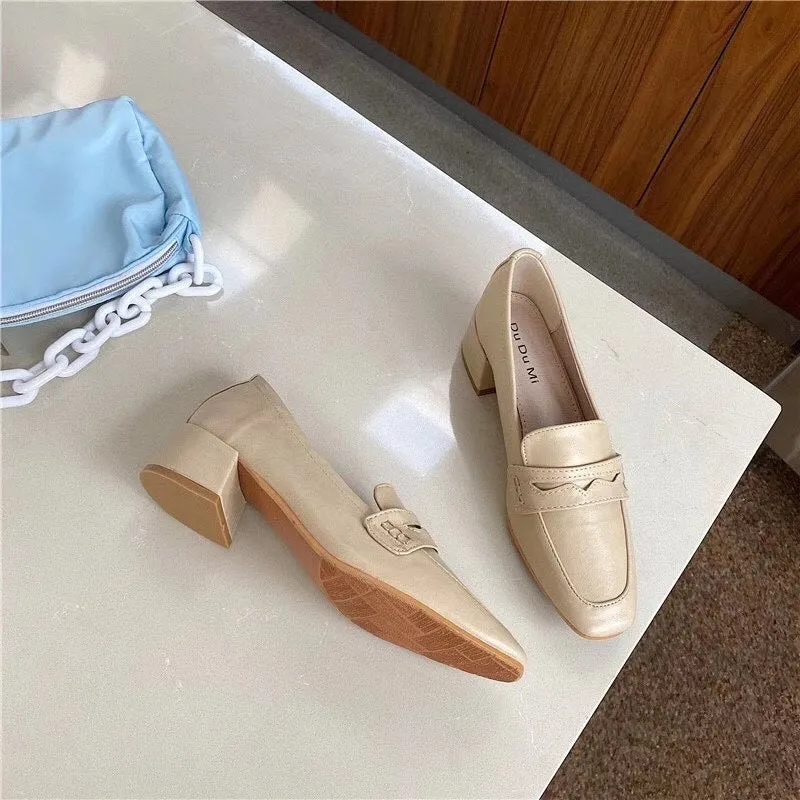 Classic Mid Heel Loafers