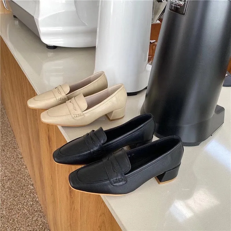 Classic Mid Heel Loafers