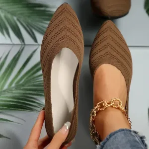 Claudia® | Knitted Pointed Toe Flats For Women