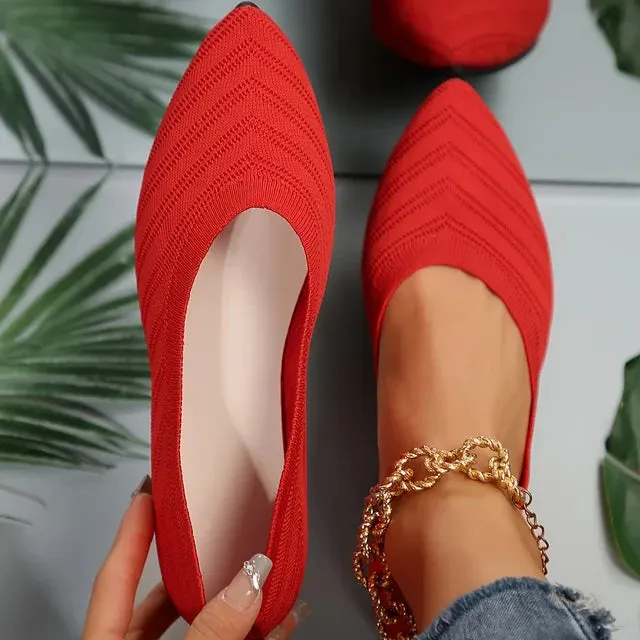 Claudia® | Knitted Pointed Toe Flats For Women
