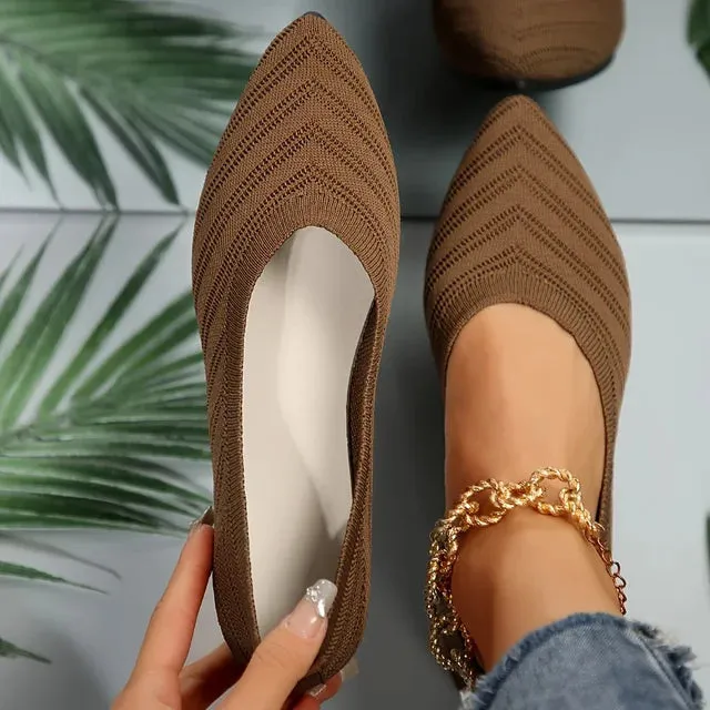 Claudia® | Knitted Pointed Toe Flats For Women