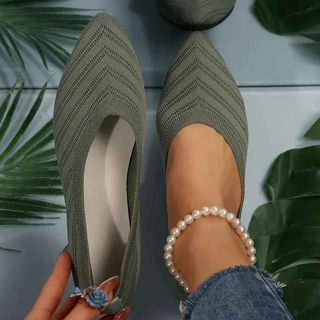 Claudia® | Knitted Pointed Toe Flats For Women