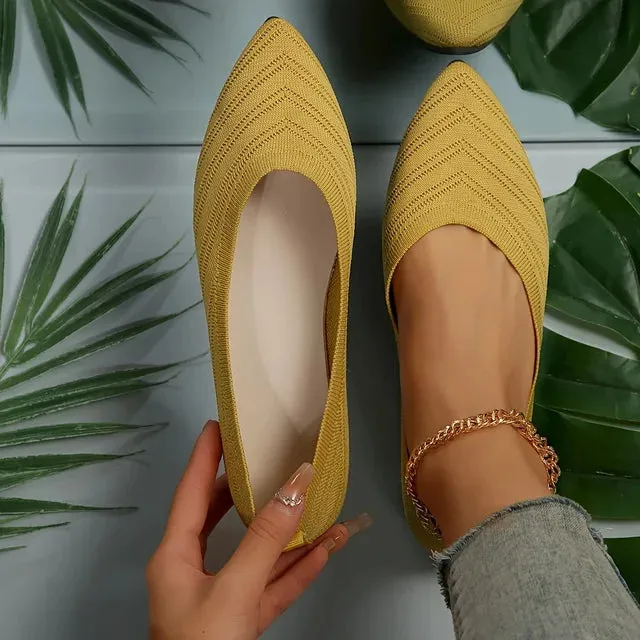 Claudia® | Knitted Pointed Toe Flats For Women