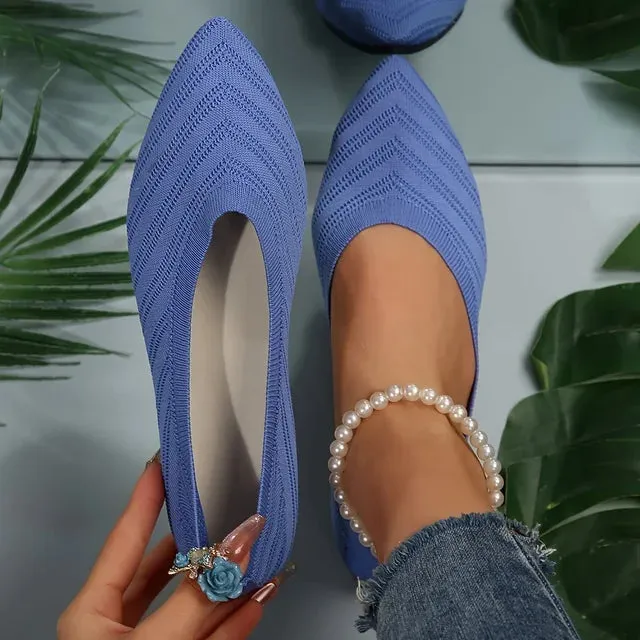 Claudia® | Knitted Pointed Toe Flats For Women