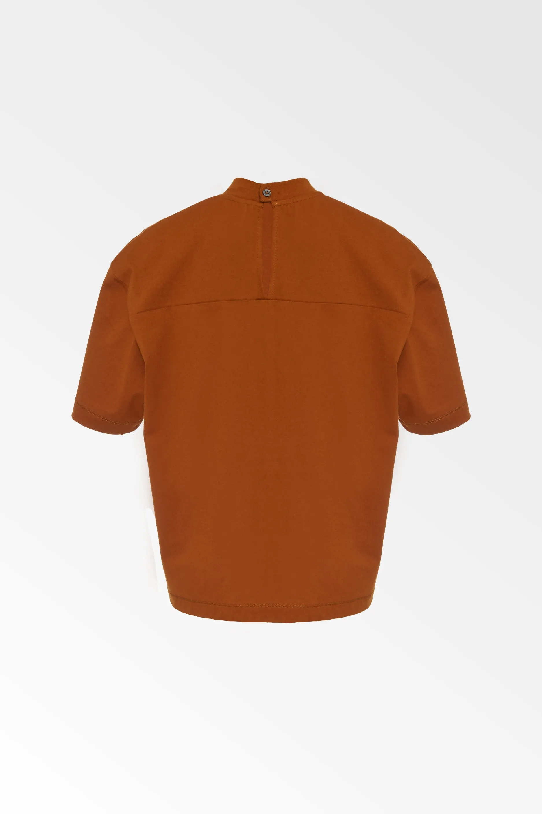 Copper cotton Mock neck T-shirt