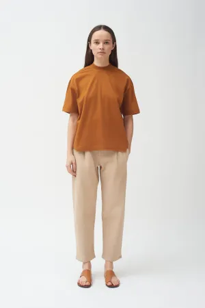 Copper cotton Mock neck T-shirt