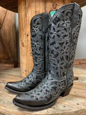 Corral Black Inlay & Embroidery A3752