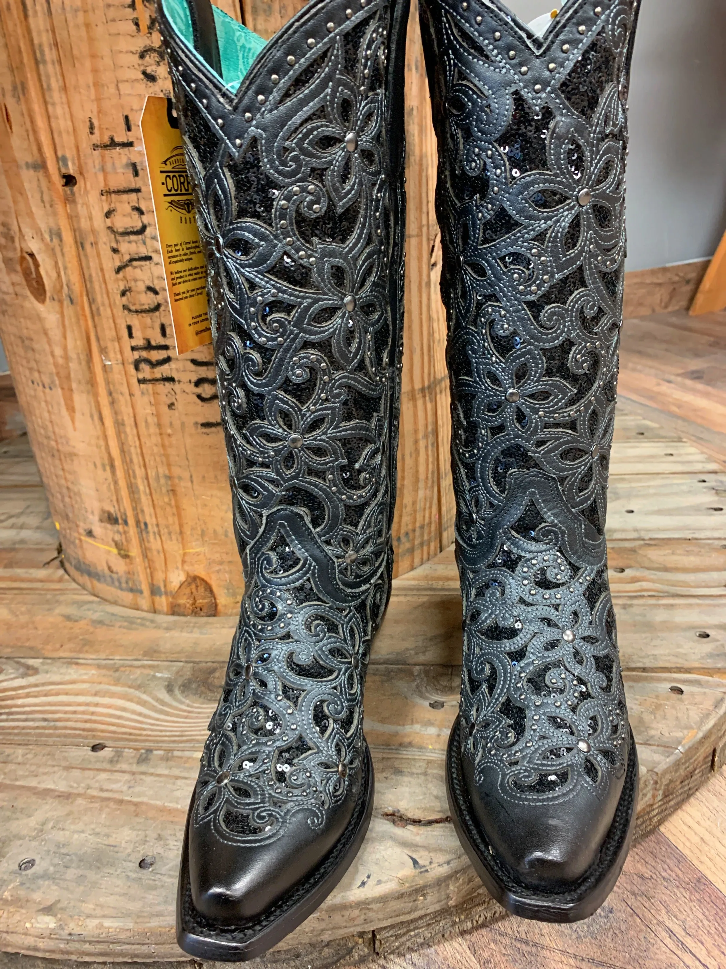 Corral Black Inlay & Embroidery A3752