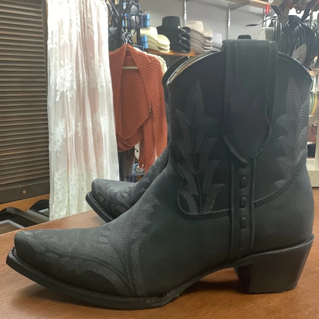 CORRAL  Circle G Women's Black Embroidery Zipper Ankle Boot