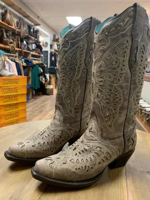 Corral Womens Glitter Butterfly Cowboy Boots A4088