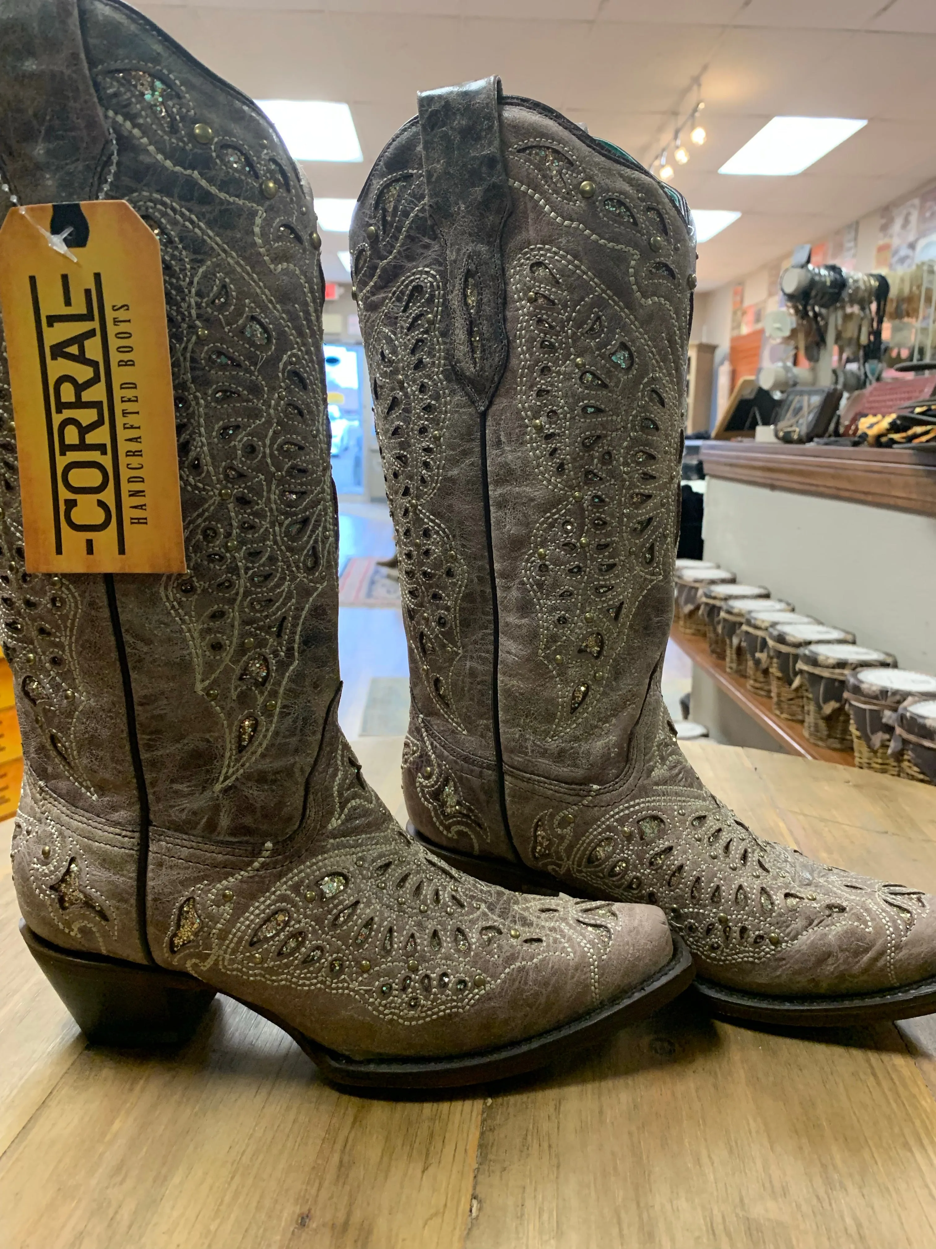 Corral Womens Glitter Butterfly Cowboy Boots A4088