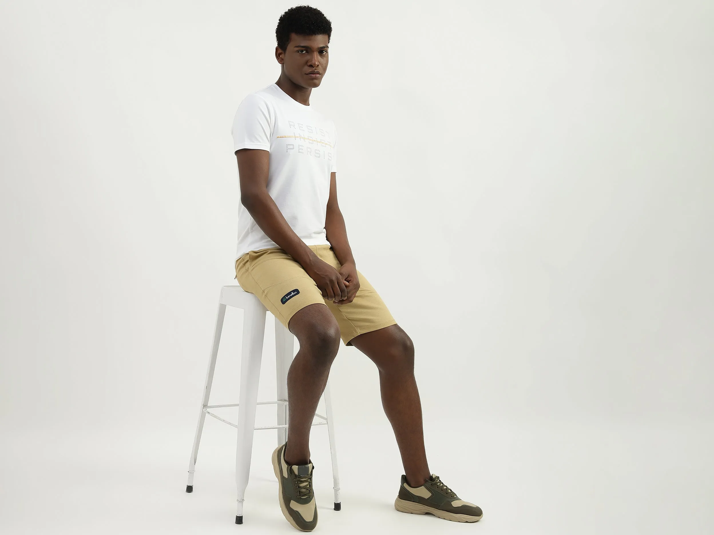 Cotton Solid Regular Fit Mens Shorts