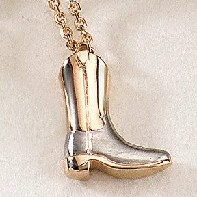 Cowboy Western Boot Pendant, 14k gold