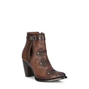 Cuadra Honey Embroidery Studs Harness Round Toe 3F92RS