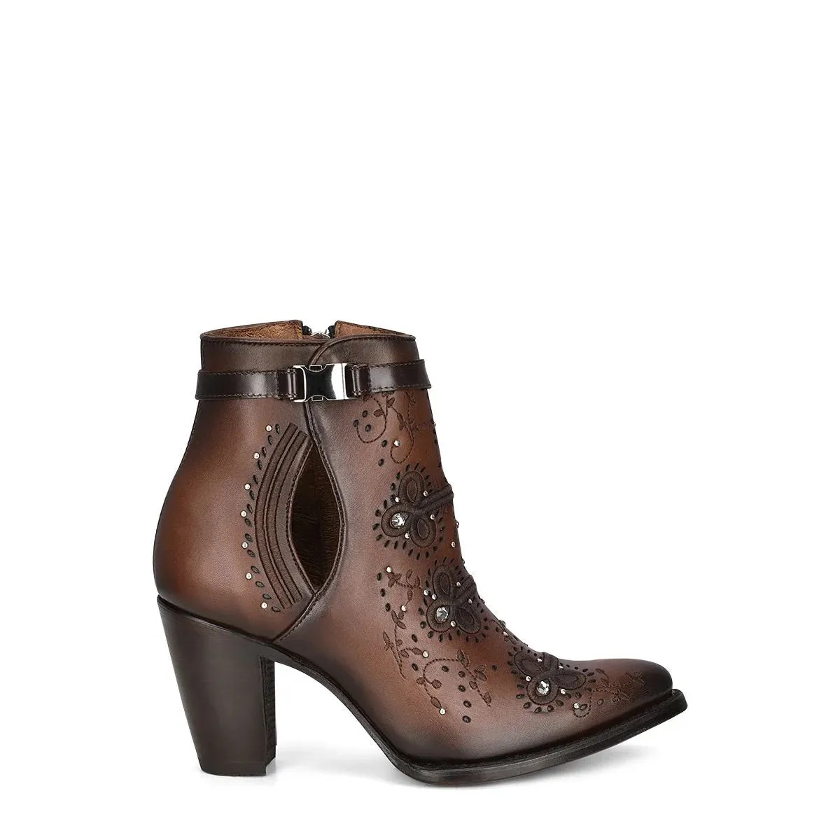 Cuadra Honey Embroidery Studs Harness Round Toe 3F92RS