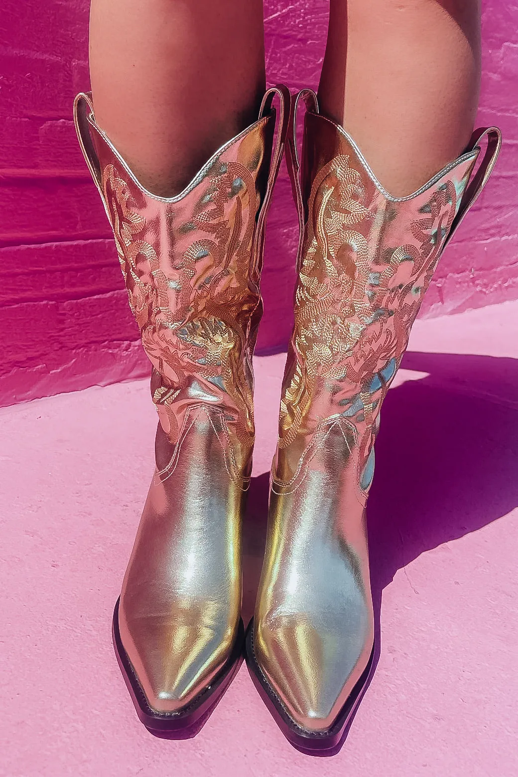 Danilo Cowgirl Boots - Metallic Gold