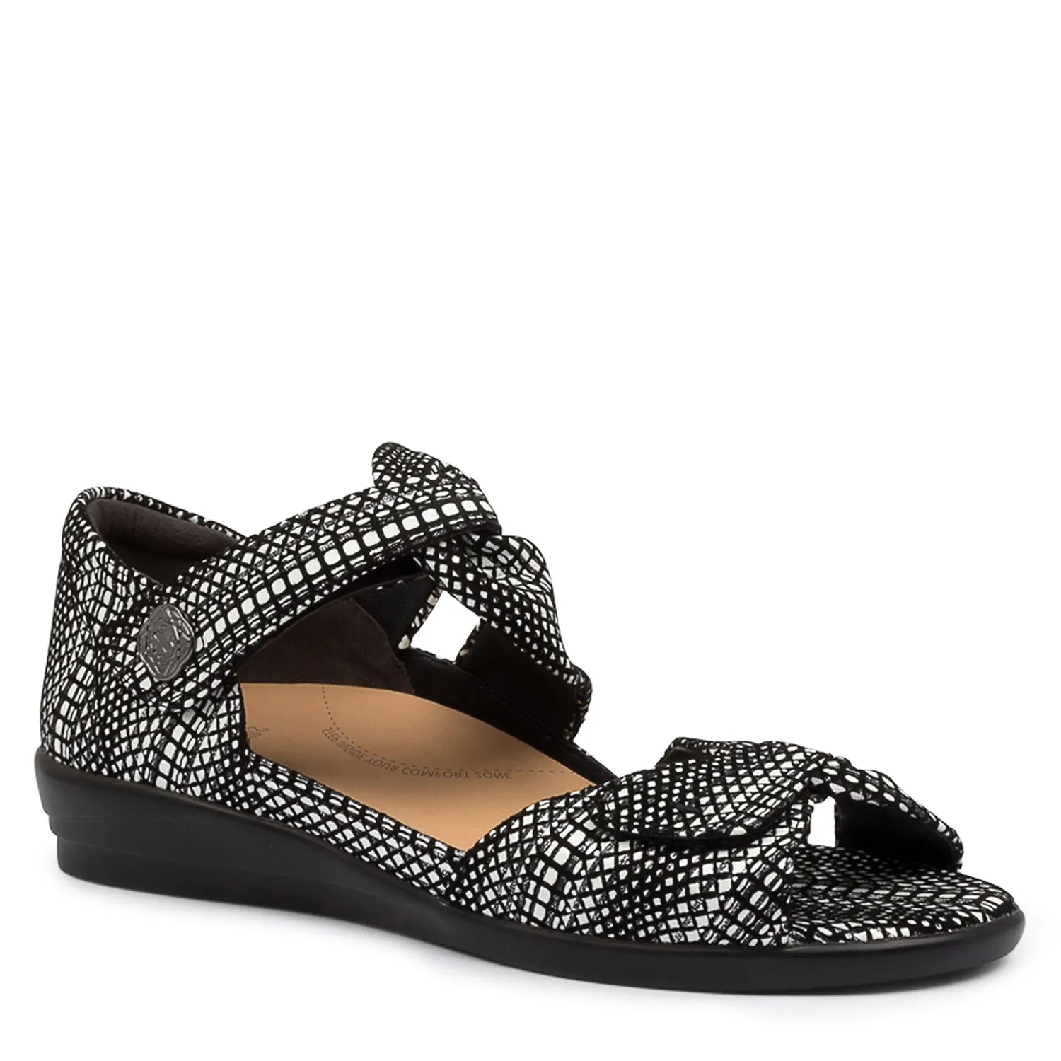 DOXIE W - BLACK & WHITE LEATHER