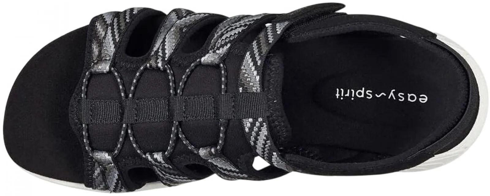 Easy Spirit Easy Dry Women's Torye8 Flat Wide Width Sandal Black Multi 9.5W