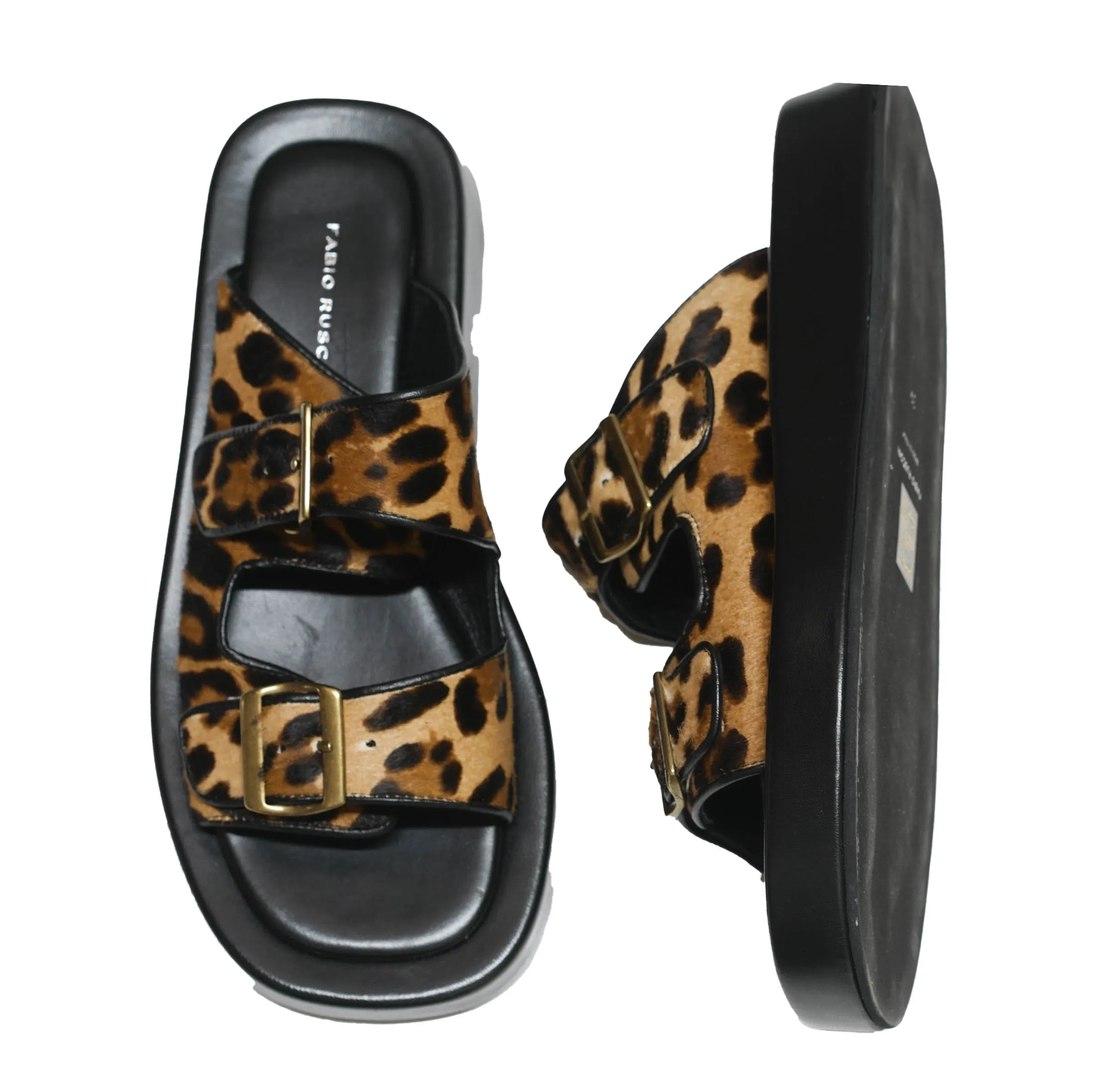 Fabio Rusconi Women’s Leopard 2 Buckle Pony Slip On MINA