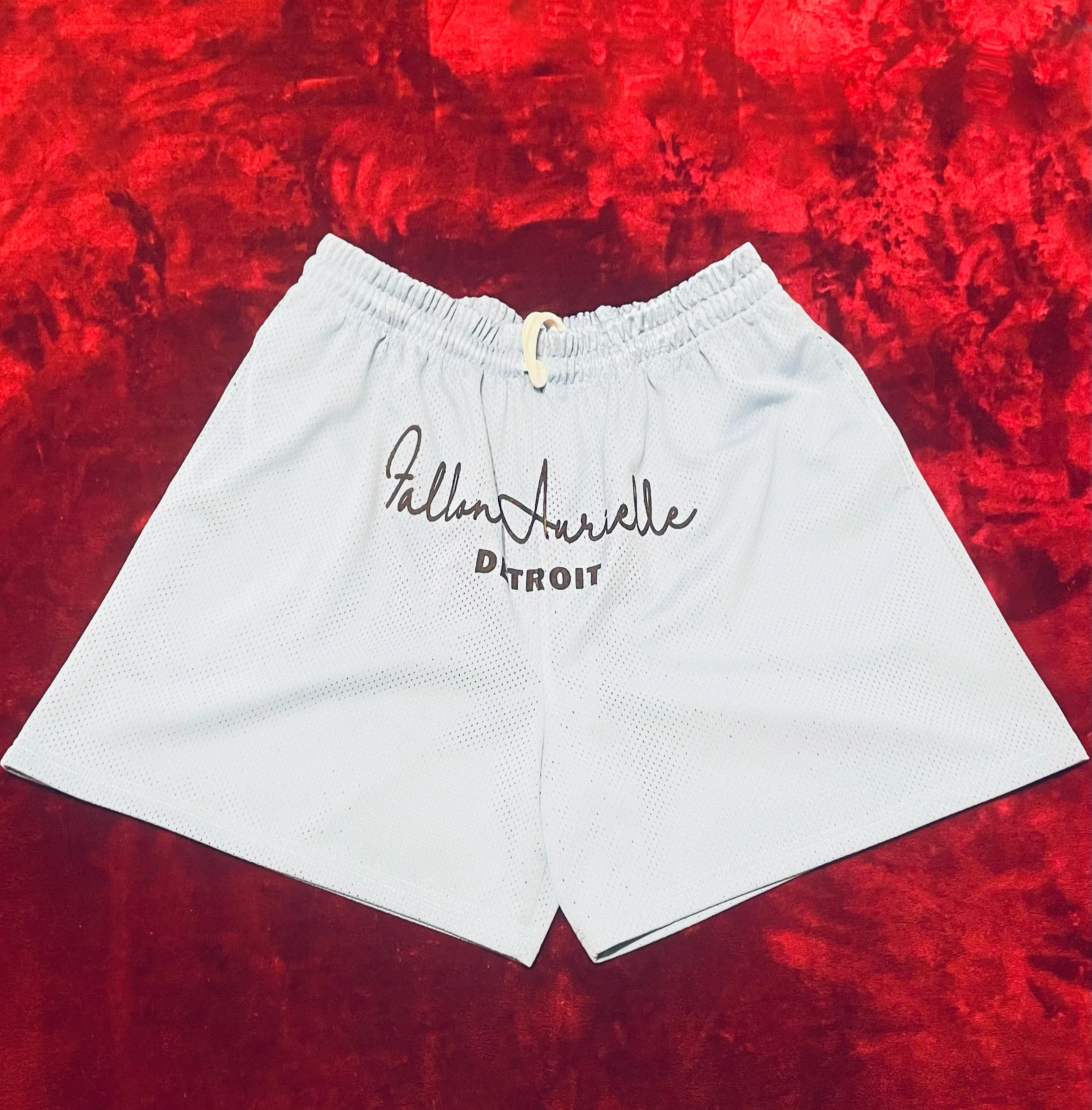 Fallon Aurielle Unisex Signature 3 Piece Detroit Rep Yo Set Basketball Short Set (Powder Blue & Black)