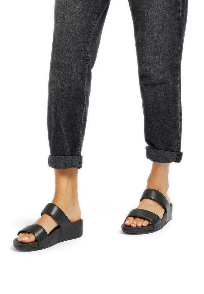 FitFlop Lulu Leather Slides Black