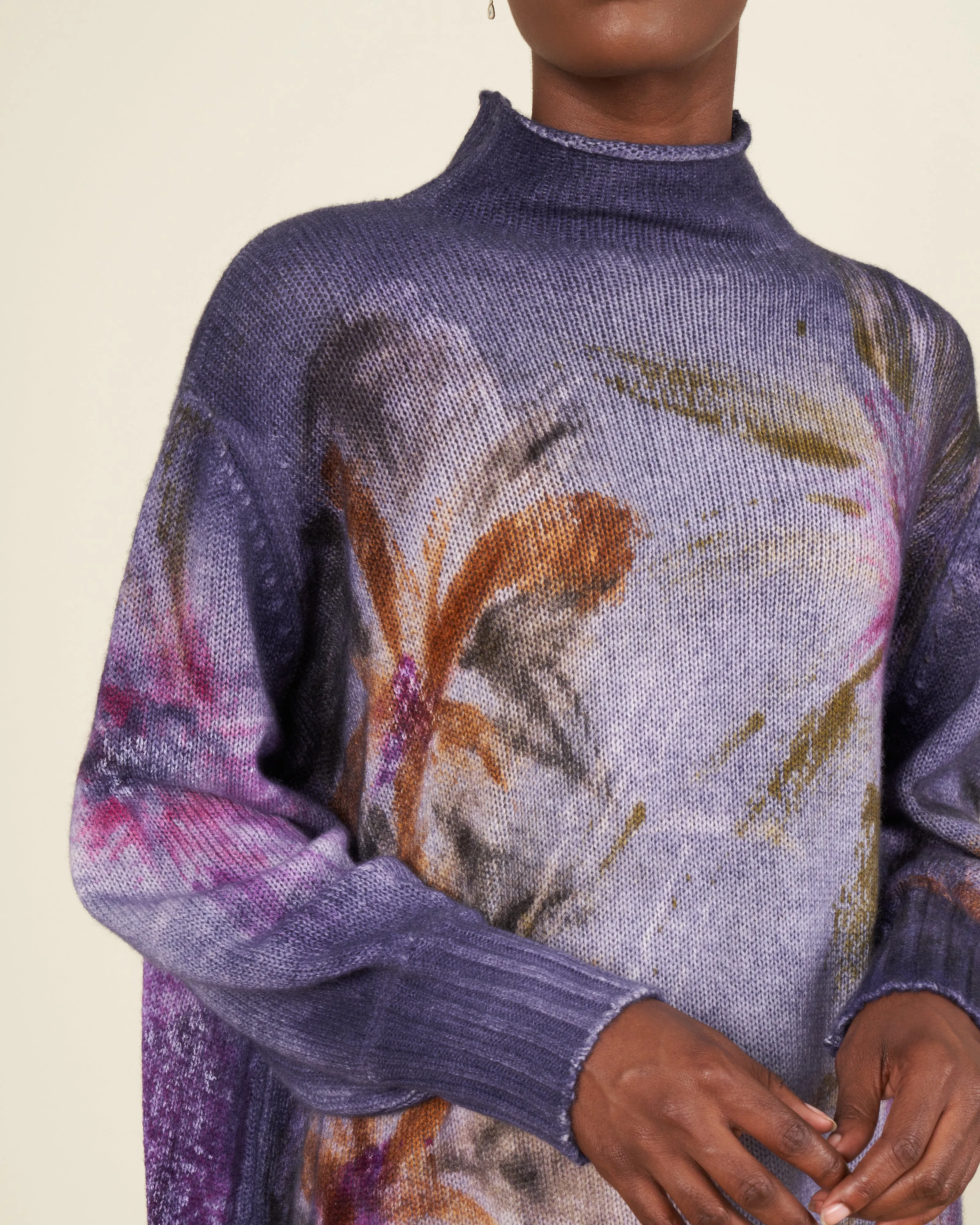 flower lake oversized pullover - prune