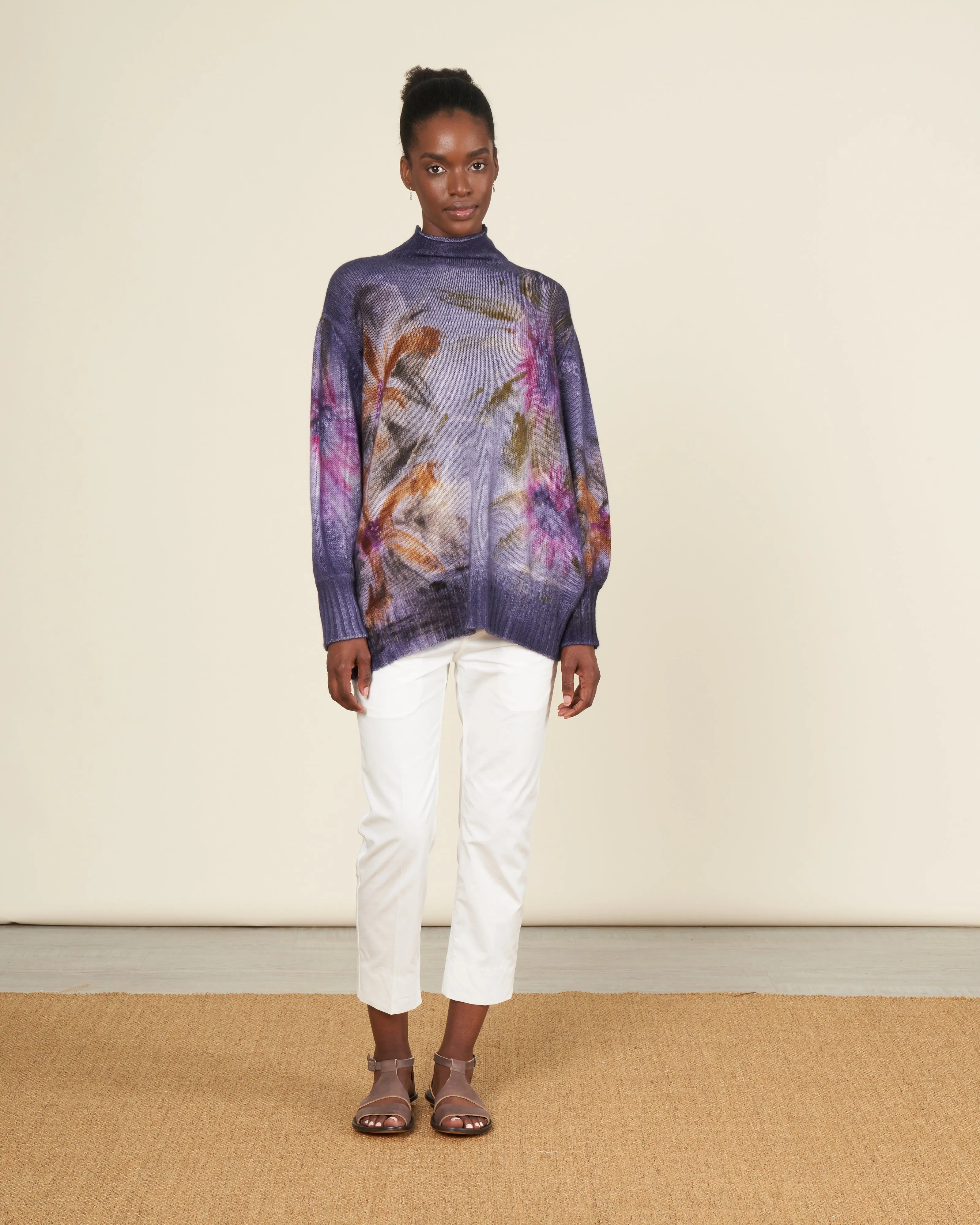 flower lake oversized pullover - prune