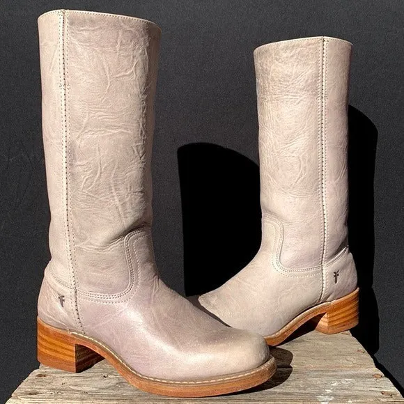 FRYE Campus 14L Violet Gray Purple Tall Boho Western Motorcycle Boots