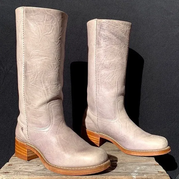FRYE Campus 14L Violet Gray Purple Tall Boho Western Motorcycle Boots
