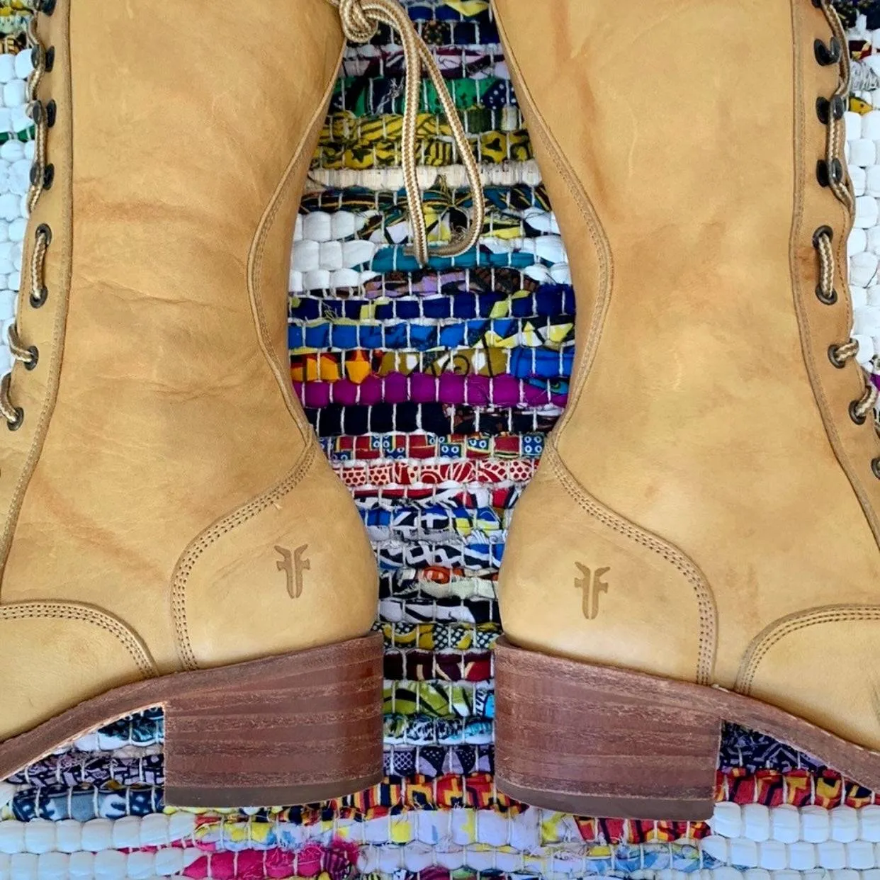 FRYE Vintage Campus Lace Up Banana Leather Boots