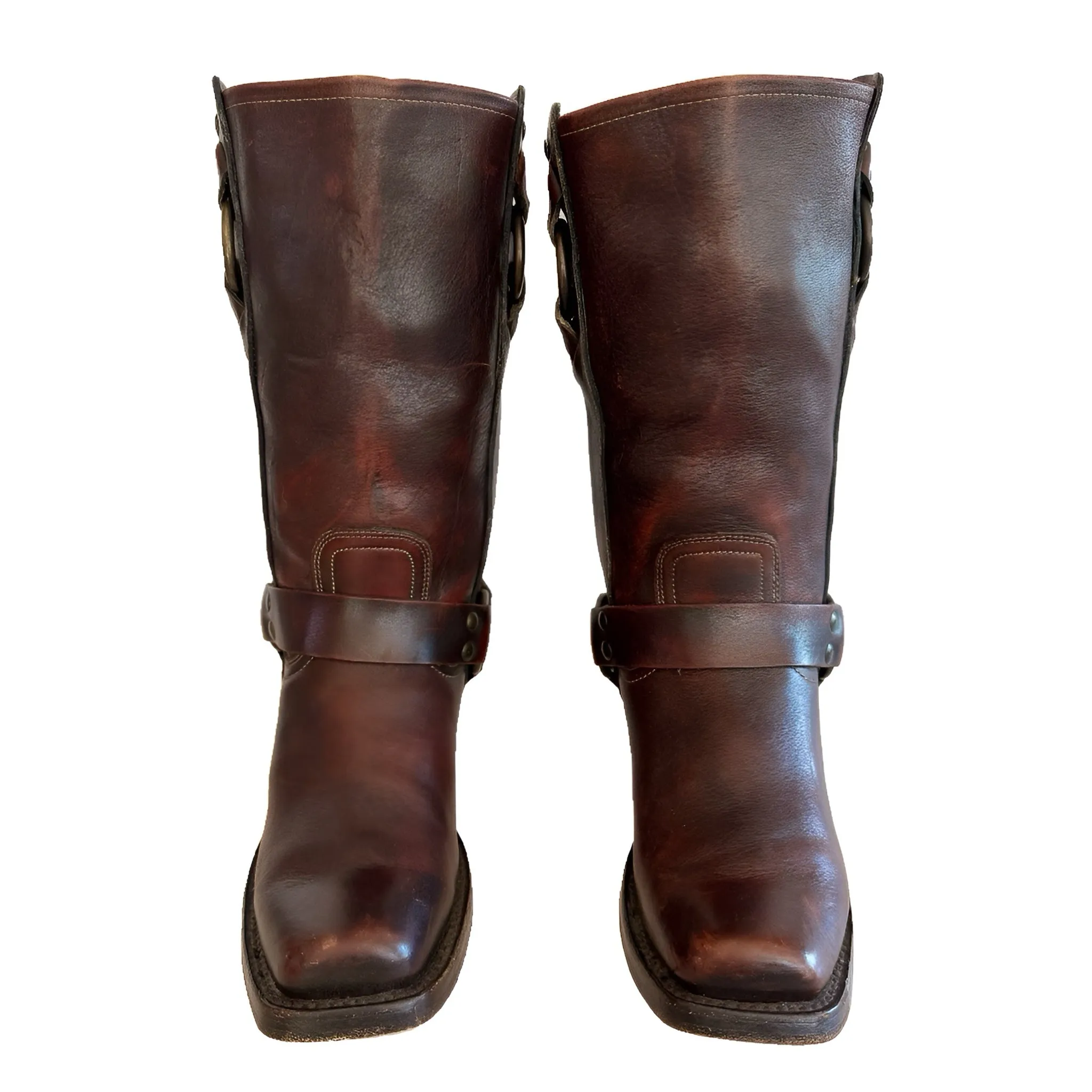 FRYE Vintage Harness 12R Oxblood Brown Biker Moto Motorcycle Boots