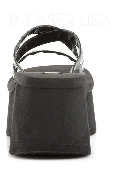 FUNN-19 Sandal | Black Faux Leather