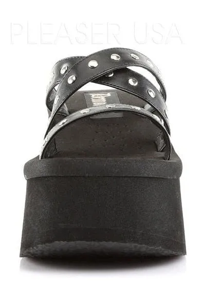 FUNN-19 Sandal | Black Faux Leather