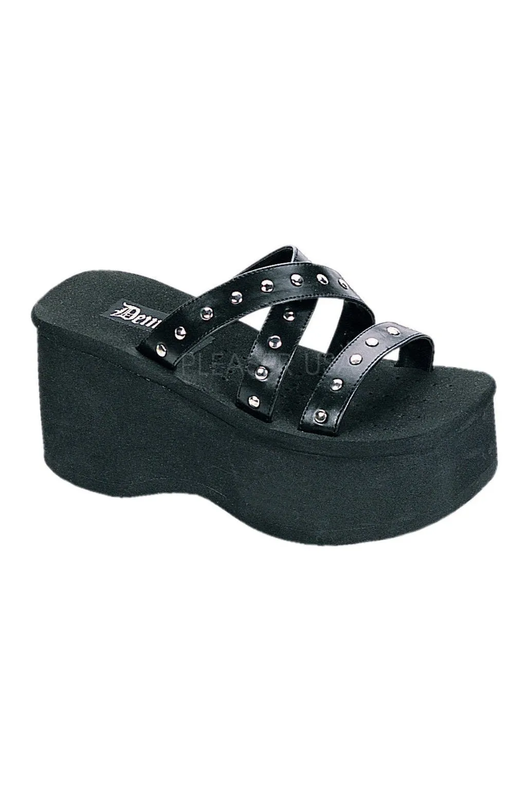 FUNN-19 Sandal | Black Faux Leather