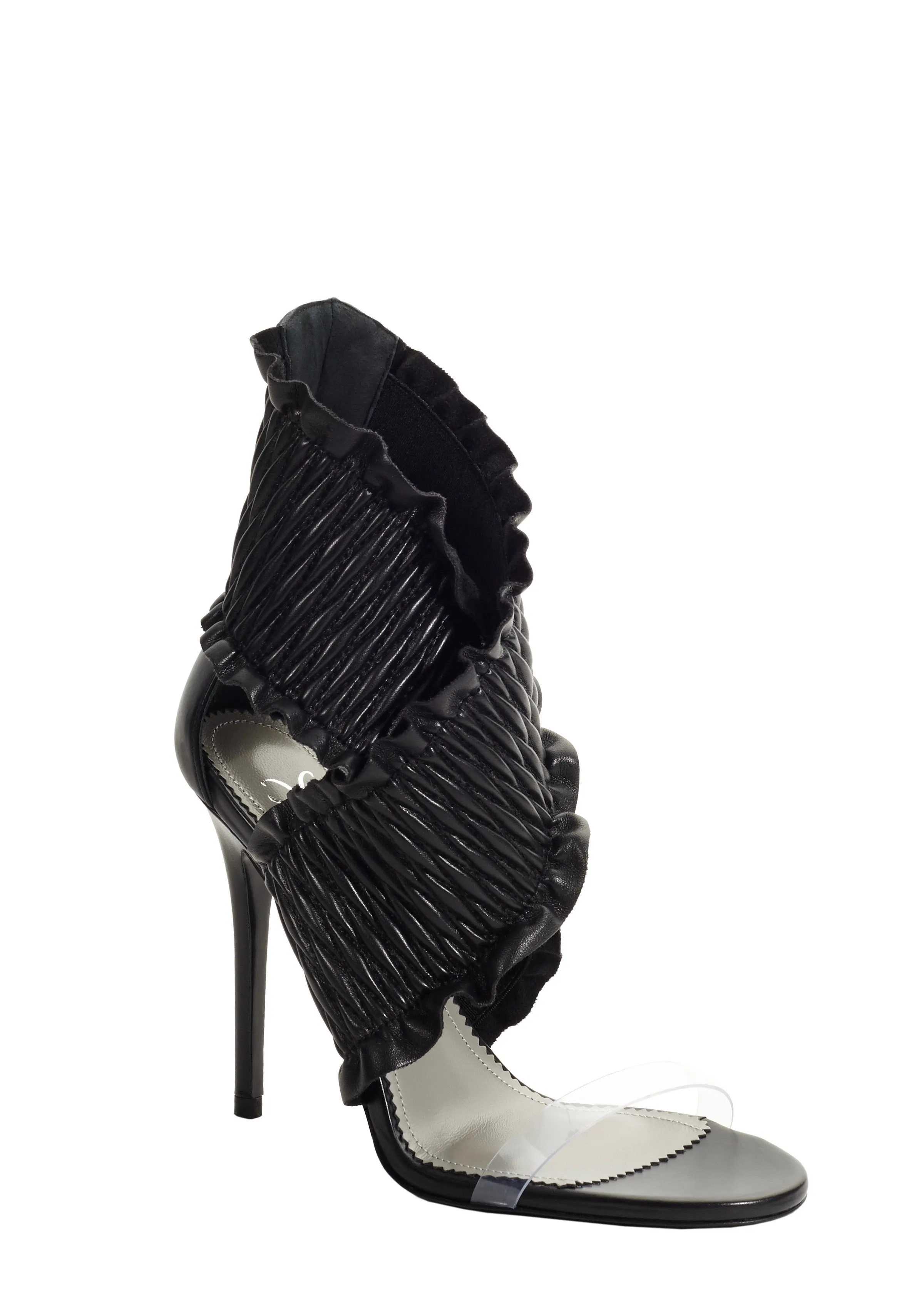 GIA BLACK & PVC SANDALS