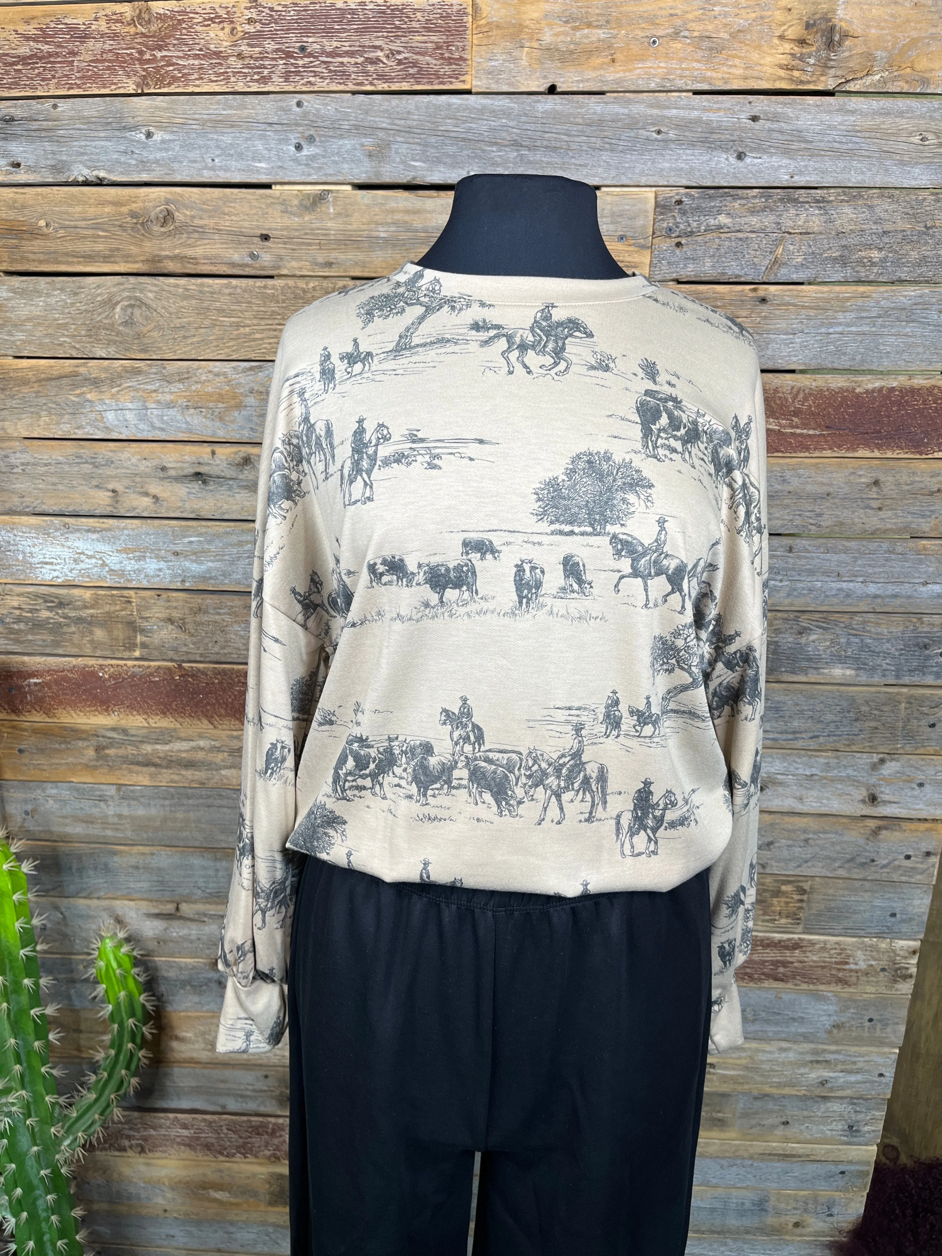 Hailey Horseman Toss Print Long Sleeve Tee