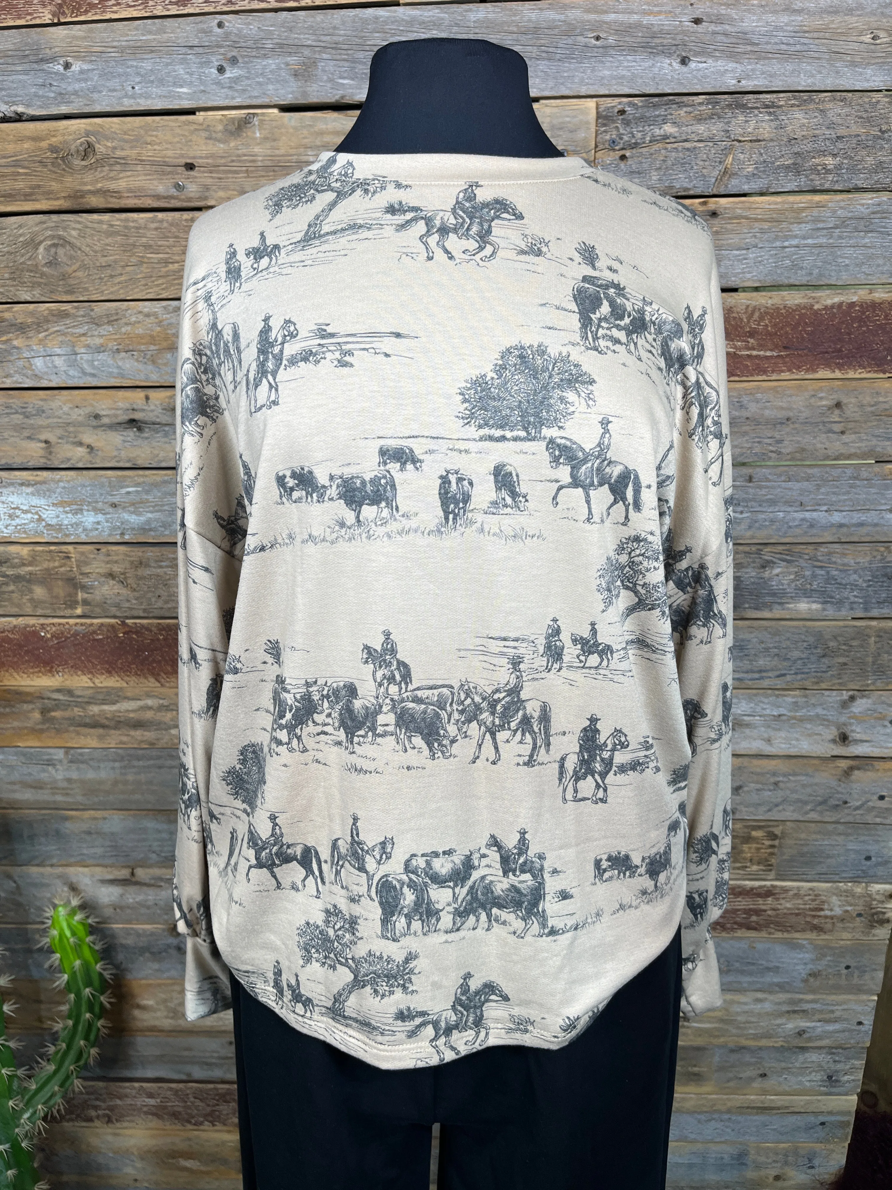 Hailey Horseman Toss Print Long Sleeve Tee