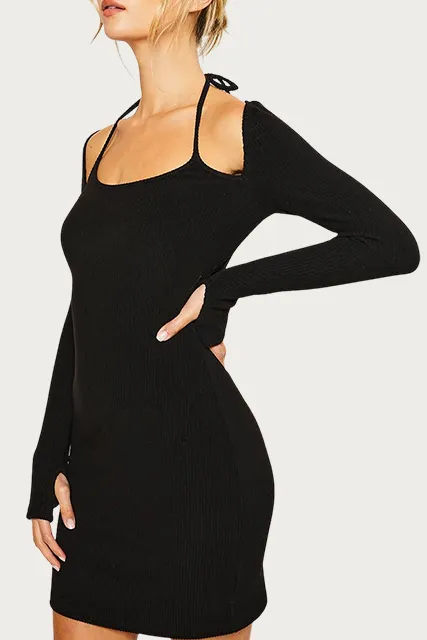 HALTER-NECK MINI DRESS