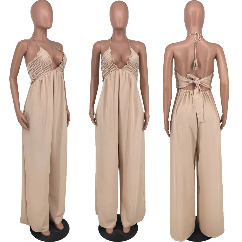 Halter Wide Leg Jumpsuit