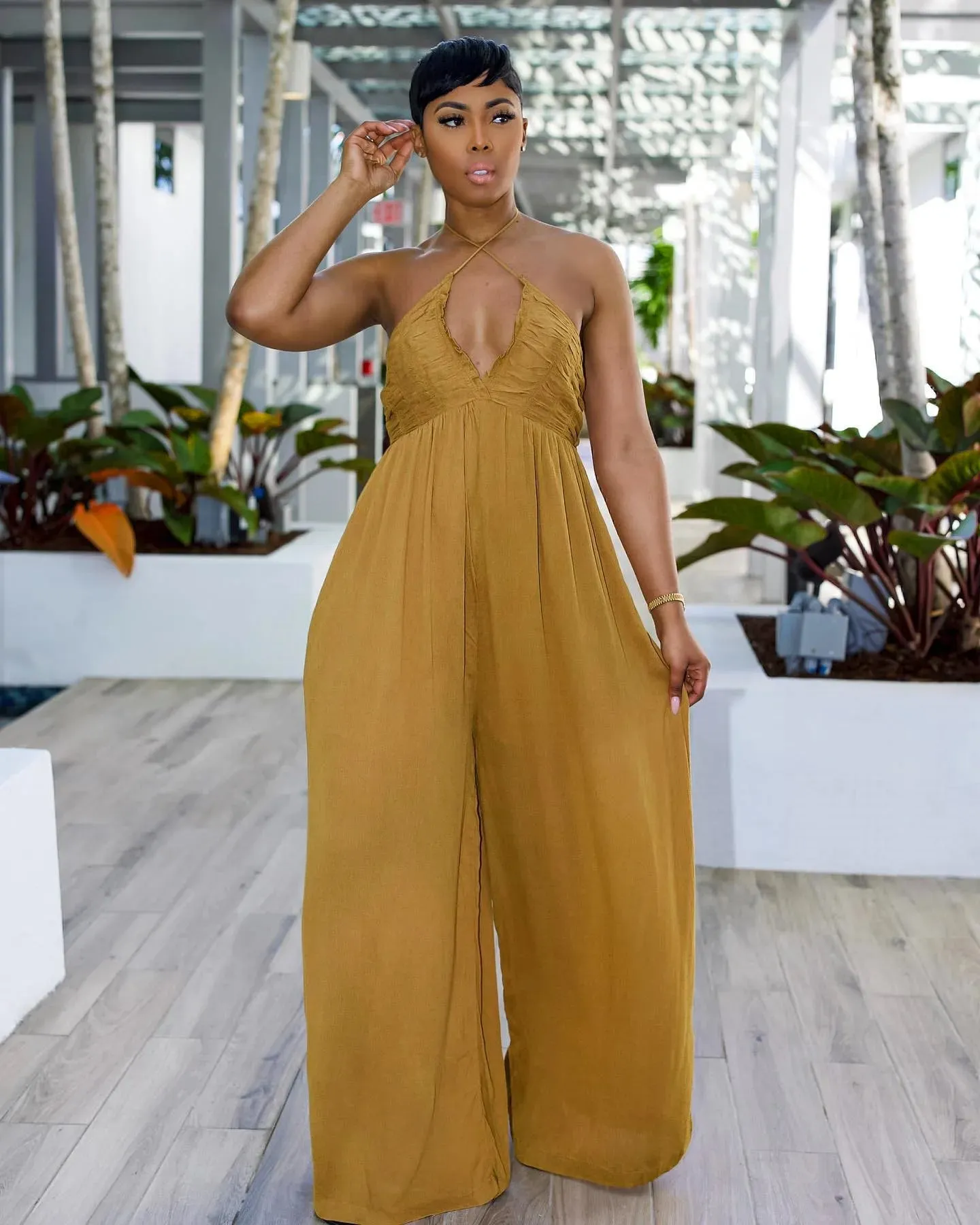Halter Wide Leg Jumpsuit