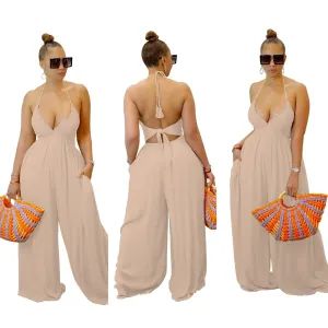 Halter Wide Leg Jumpsuit