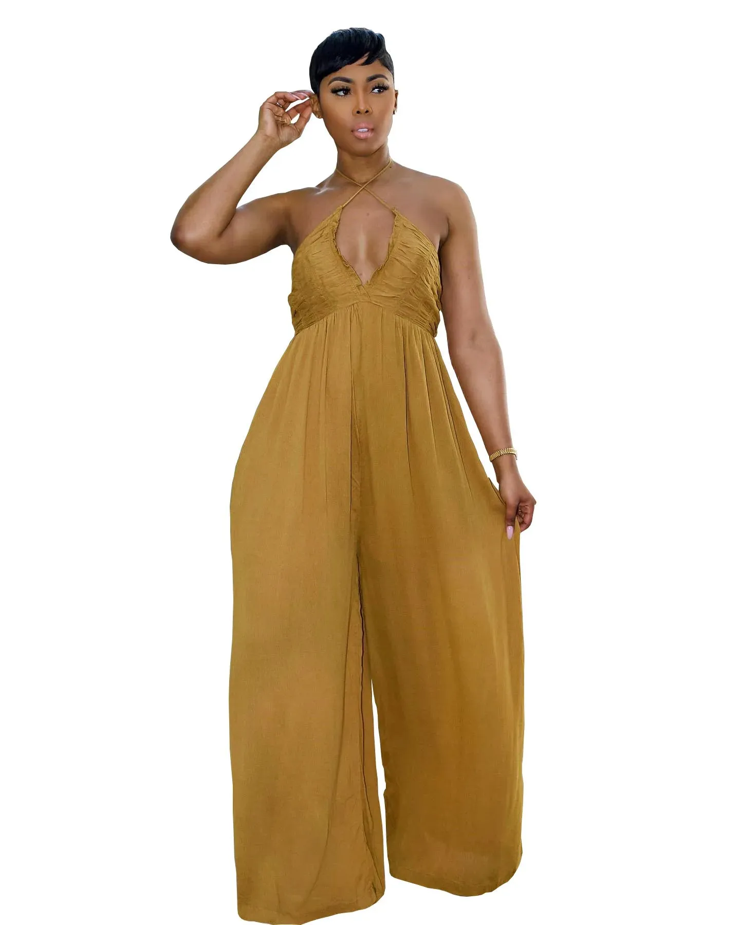 Halter Wide Leg Jumpsuit