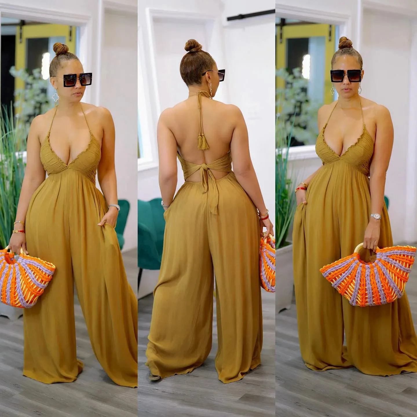Halter Wide Leg Jumpsuit