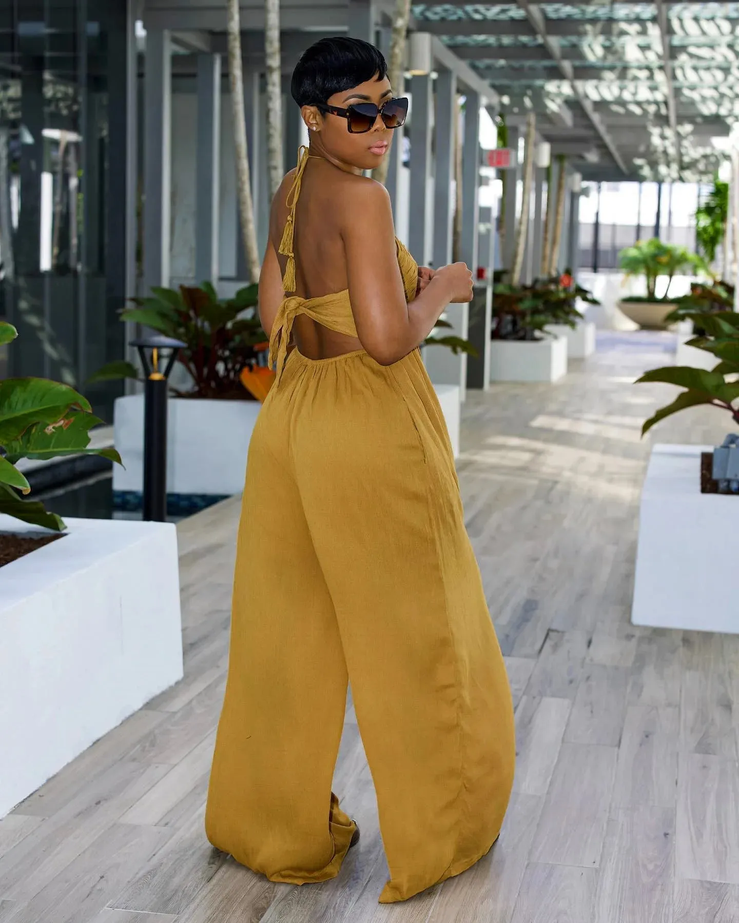 Halter Wide Leg Jumpsuit