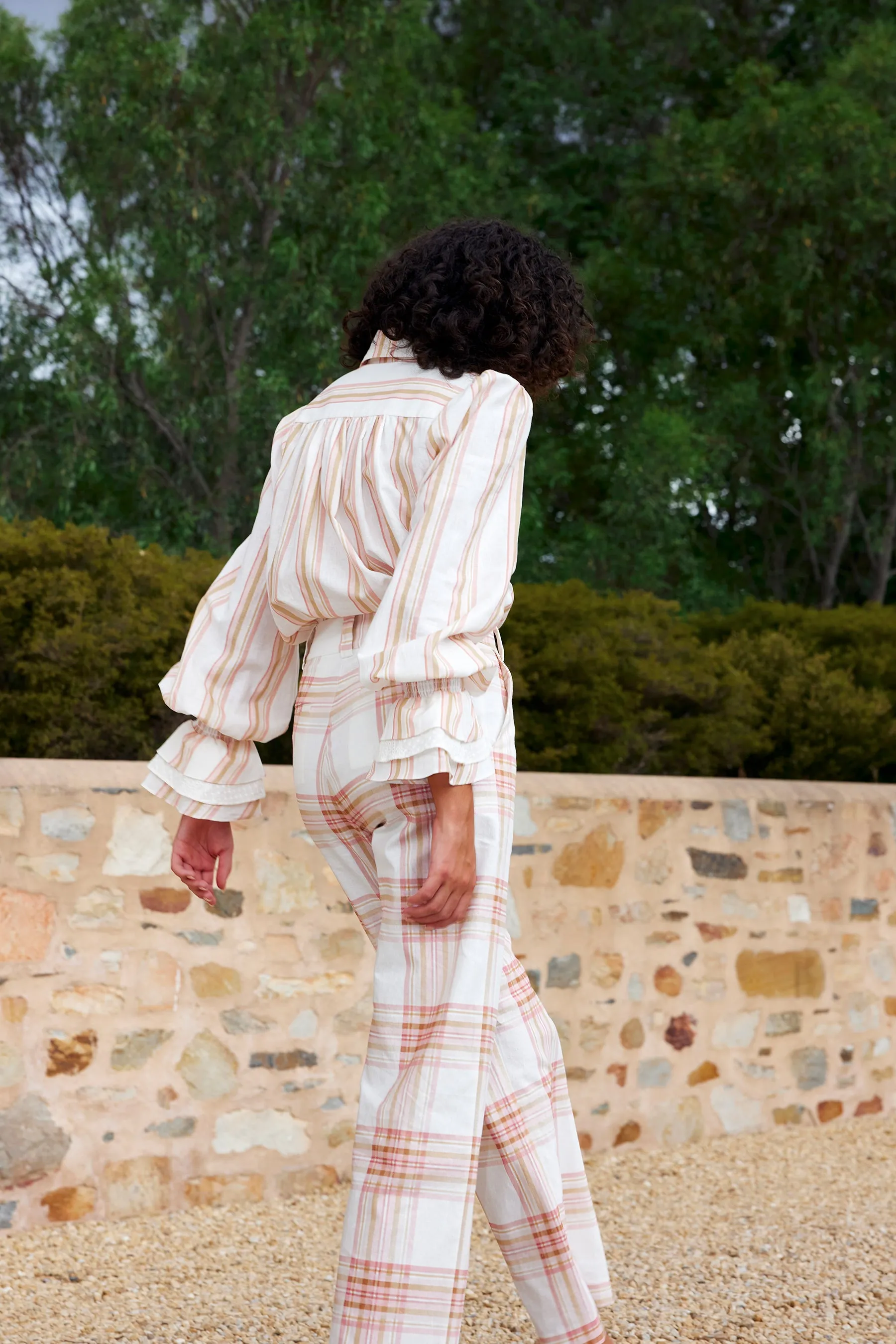 Harper Pant - Peony / Antique Plaid