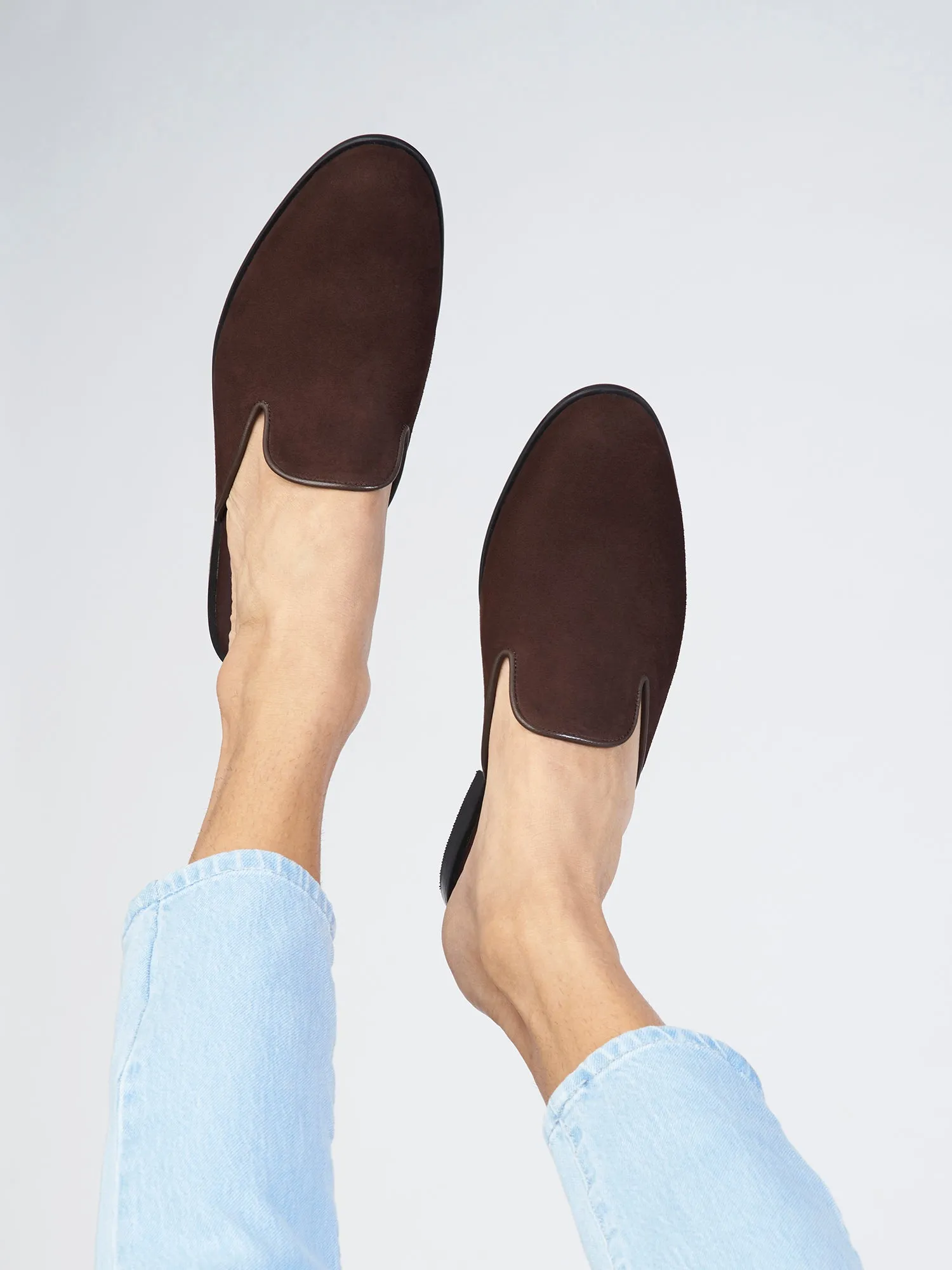 Henry in Brown Suede Mules For Men